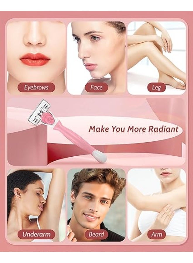 Myonly Women's 6-Layer Safety Manual Razor Set with 1 Handle and 3 Replacement Heads, Underarm Shaving Knife Bikini Trimmer for Legs and Body - Image 5