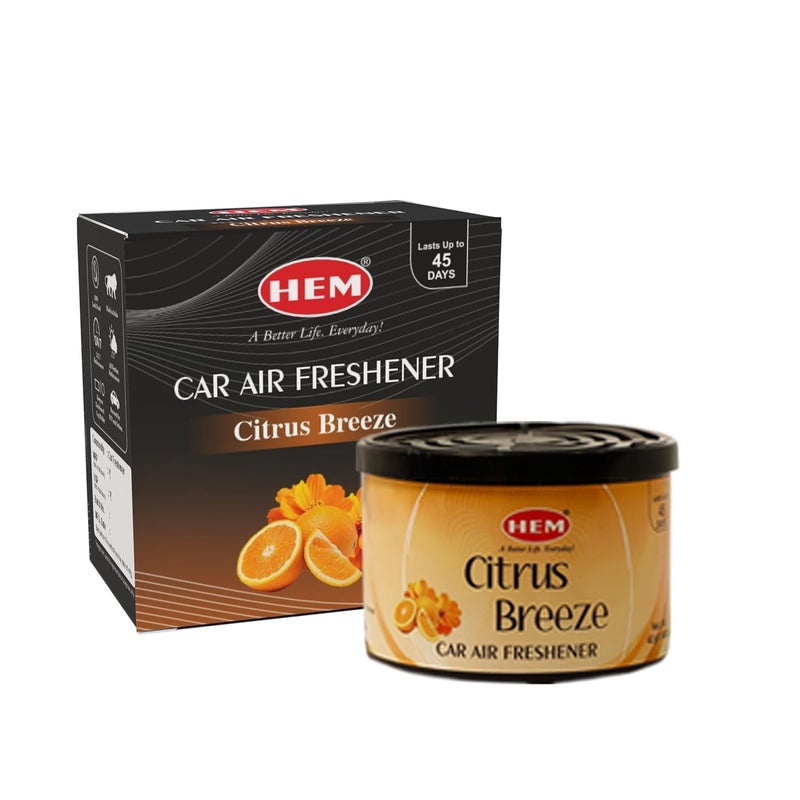 HEM معطر هواء السيارة برائحة الحمضيات - 42 جرام | عطر سيارة طبيعي | رائحة منعشة وطويلة الأمد | سهل الاستخدام وتصميم مدمج يناسب تمامًا | مثالي لتجديد الهواء أثناء التنقل - Image 3