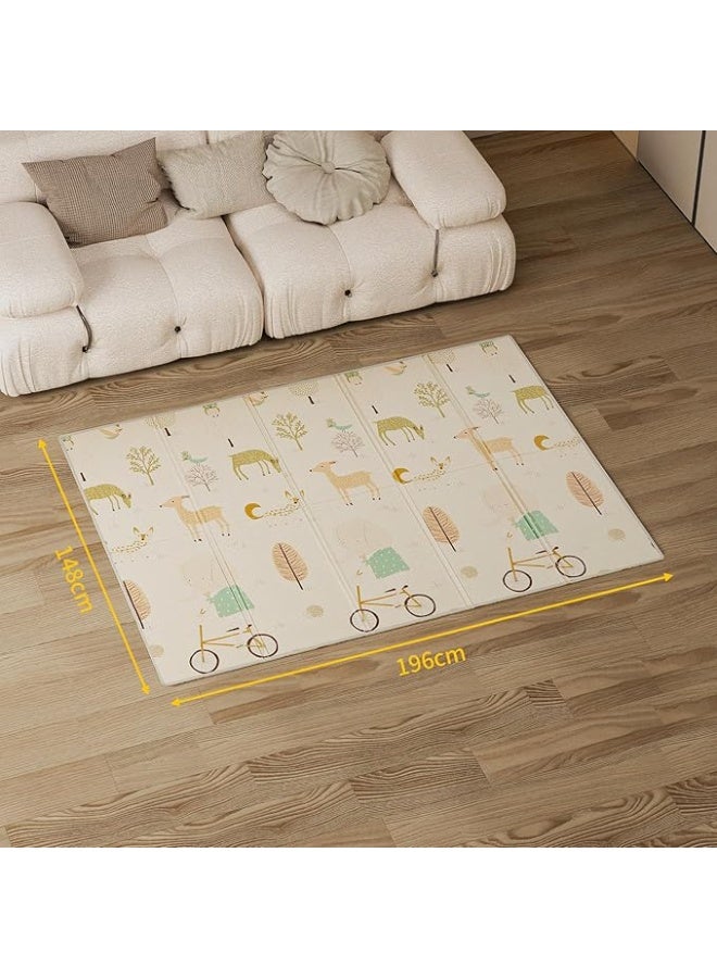 Gupamiga Play Mat Baby Crawling Mat Foldable Baby Rug Play Mat Non-Toxic XPE Foam Floor Non-Slip Double-Sided Portable Waterproof - Image 2