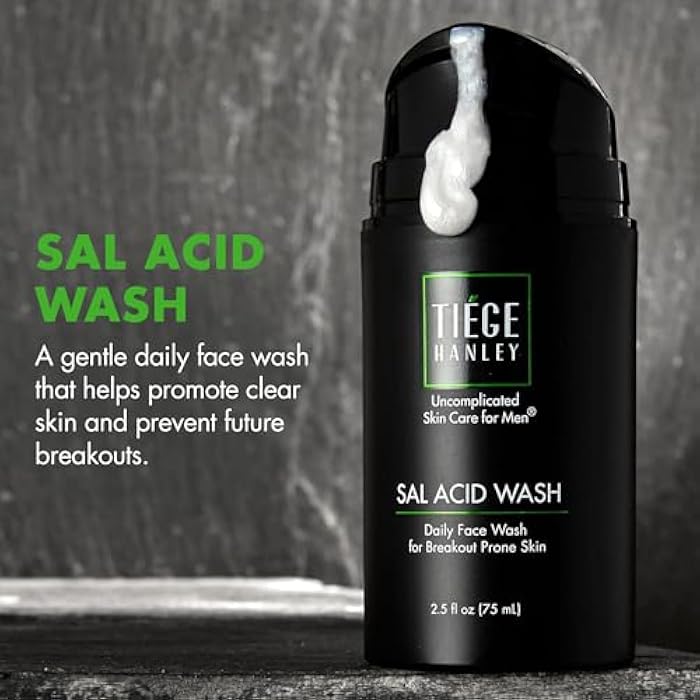 Tiege Hanley Salicylic Acid Cleanser for Men - Gentle & Deep Cleansing Face Wash for Clear Skin - Prevent Breakouts & Helps Control Oil Production, Minimizing Blackheads & Reduce Pore Size - Image 3