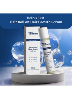 Man Matters Advanced Beard&Hair Serum Roll On 25Ml With Derma Roller 0.5 Mm|Redensyl,Anagain,Aminexil&Rosemary|Reactivates Hair Cells,Improves Beard&Hair Density&Promotes Thicker Growth, 50 Grams  - Image 2