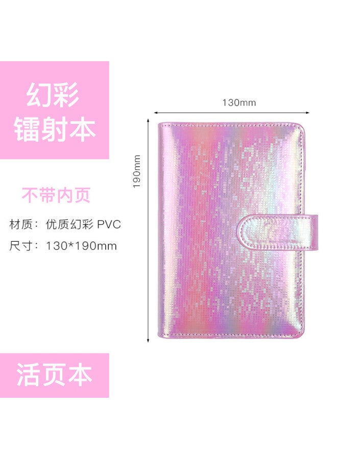 Dimension Stationery Korea Girl's Heart Macaron Loose-leaf Notebook Pu Hand Account Book Notebook Hand Account Book Travel Book - Image 1