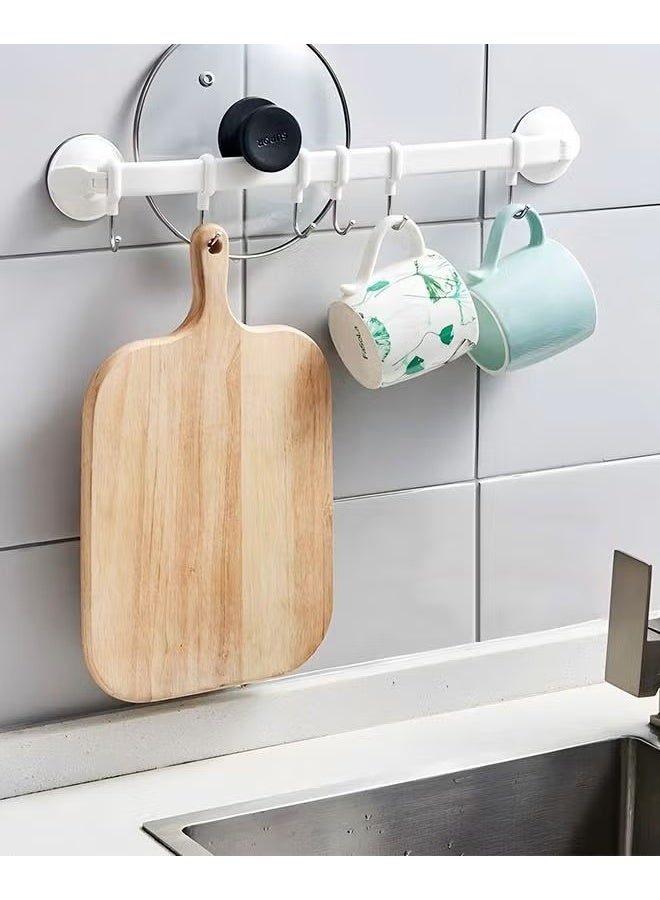 EETU Suction Cup Hooks,Plastic Hangers Hook Wall Mounted,Mug Hooks Kitchen Tool Hook Hat Hook Abs Storage Rack，Adhesive Bathroom Towel Bar,No Drill Hand Towel Holder With 56 Sliding Hooks - Image 5
