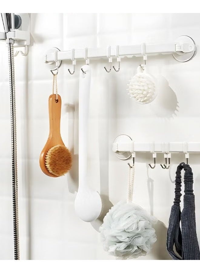 EETU Suction Cup Hooks,Plastic Hangers Hook Wall Mounted,Mug Hooks Kitchen Tool Hook Hat Hook Abs Storage Rack，Adhesive Bathroom Towel Bar,No Drill Hand Towel Holder With 56 Sliding Hooks - Image 2