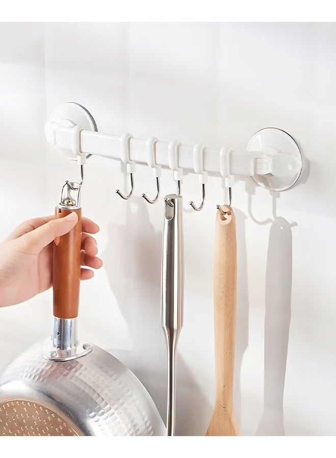 EETU Suction Cup Hooks,Plastic Hangers Hook Wall Mounted,Mug Hooks Kitchen Tool Hook Hat Hook Abs Storage Rack，Adhesive Bathroom Towel Bar,No Drill Hand Towel Holder With 56 Sliding Hooks - Image 1