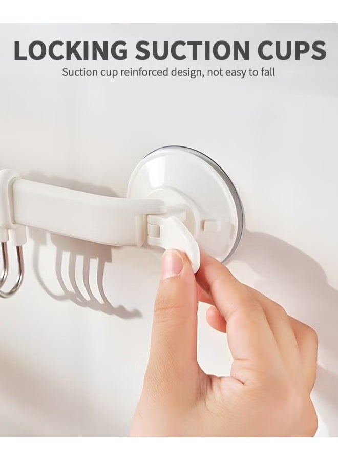 EETU Suction Cup Hooks,Plastic Hangers Hook Wall Mounted,Mug Hooks Kitchen Tool Hook Hat Hook Abs Storage Rack，Adhesive Bathroom Towel Bar,No Drill Hand Towel Holder With 56 Sliding Hooks - Image 3