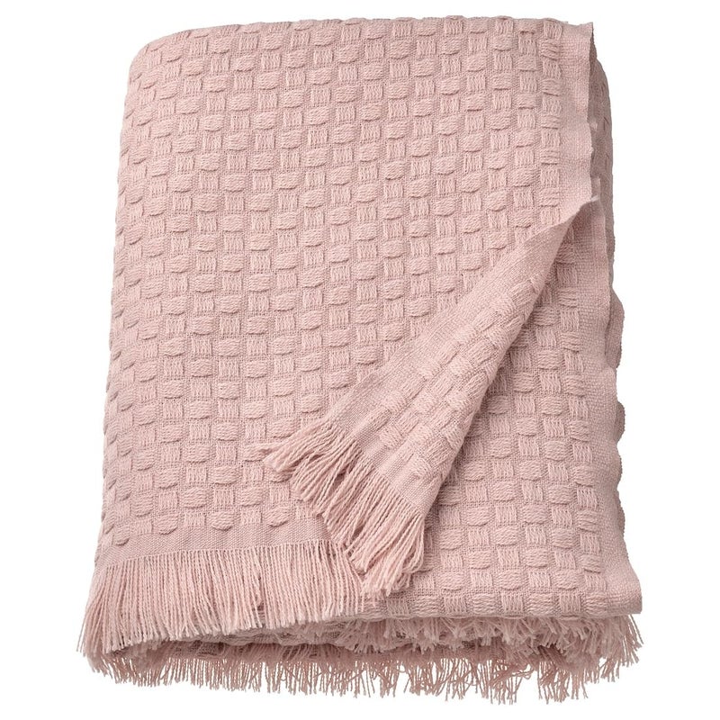 JENIFO HORNMAL Throw 130x170 cm 51x67 Pink Soft Cotton Blanket Cozy Throw for Living Room Sofa or Bedroom - Image 1