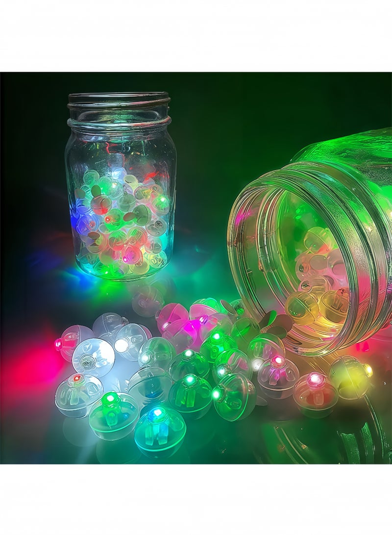 بيتشجوي 100 قطعة أضواء بالون LED مقاومة للماء ، أضواء مستديرة صغيرة متعددة الألوان مع وقت انتظار طويل ، للحفلات وحفلات الزفاف وأعياد الميلاد وديكورات رأس السنة الجديدة  - Image 3