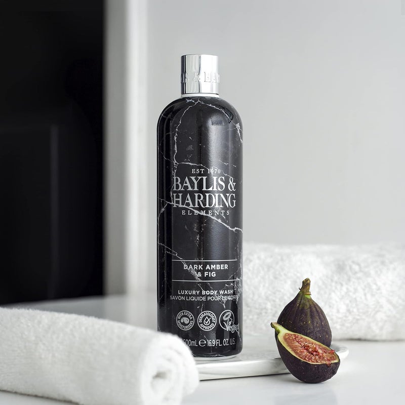 Baylis & Harding Baylis Harding Elements Dark Amber Fig Luxury Body Wash 500 ml Pack of 1 Vegan Friendly - Image 3