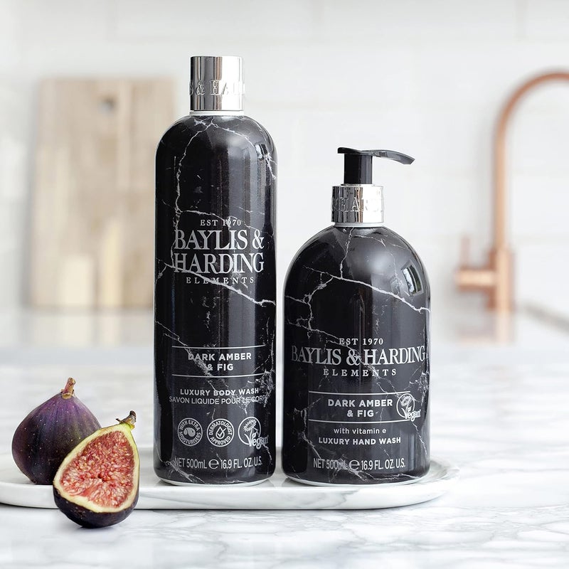 Baylis & Harding Baylis Harding Elements Dark Amber Fig Luxury Body Wash 500 ml Pack of 1 Vegan Friendly - Image 4