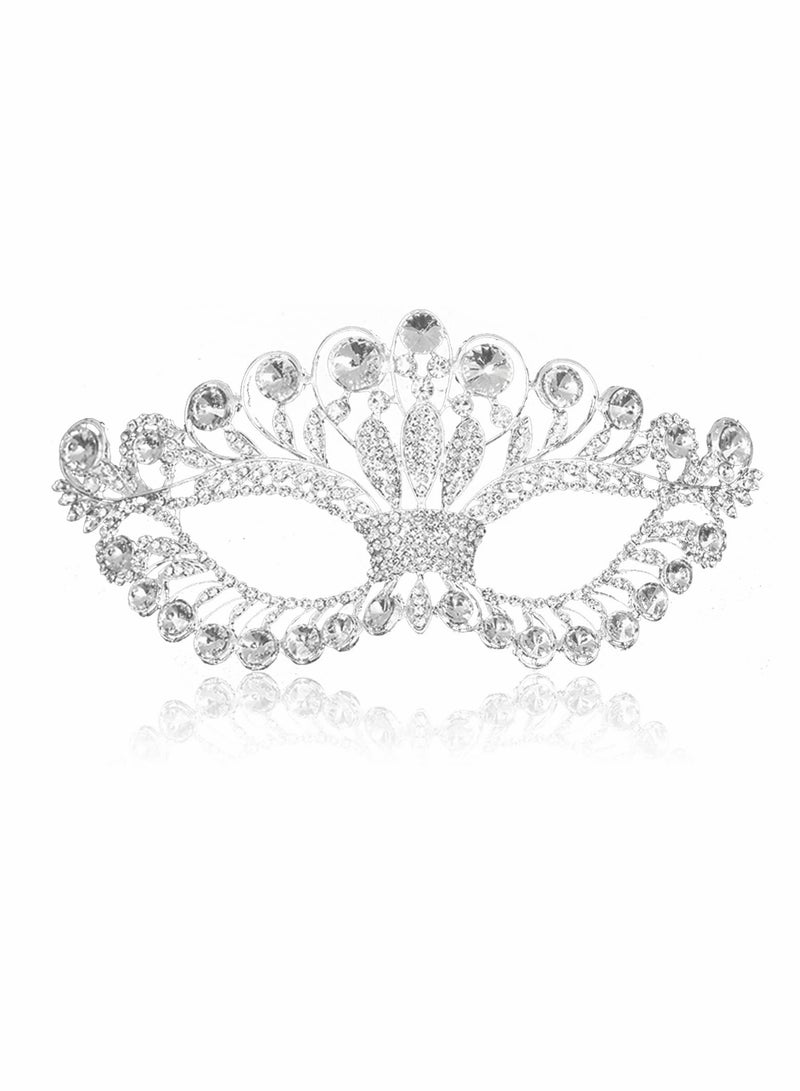 Excefore Masquerade Mask, Luxury Diamond Rhinestone Fancy Mask, Quality Alloy Venetian Party Mardi Gras Masks, Party Crown Mask for Women Lady - Image 1