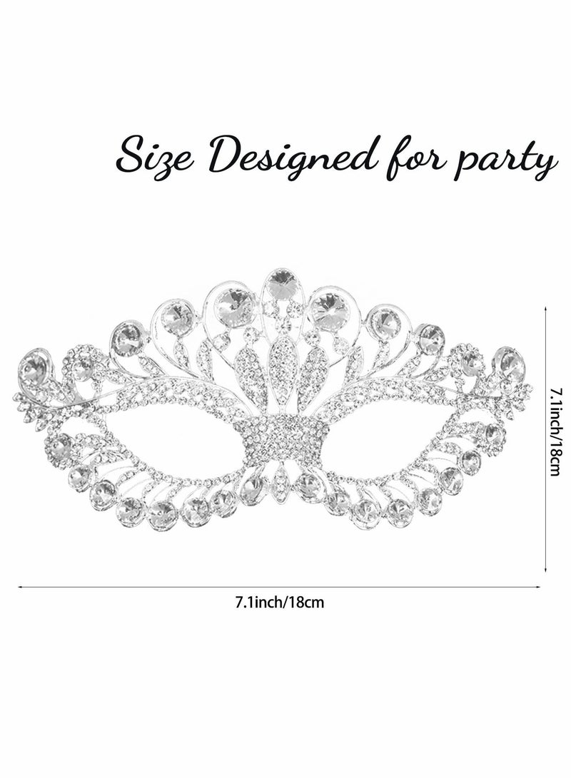 Excefore Masquerade Mask, Luxury Diamond Rhinestone Fancy Mask, Quality Alloy Venetian Party Mardi Gras Masks, Party Crown Mask for Women Lady - Image 2