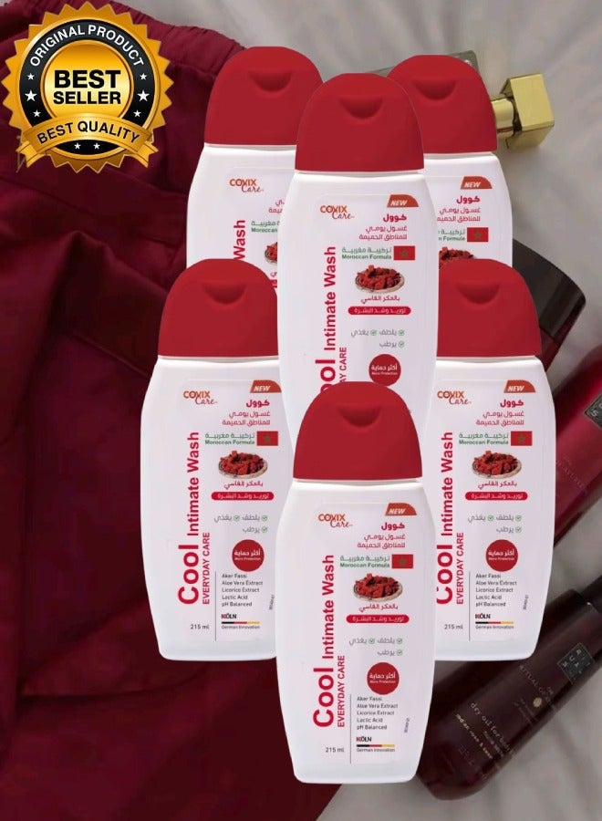 covix 6 Pieces Cool Intimate Wash Everyday Care 215ML - Image 1
