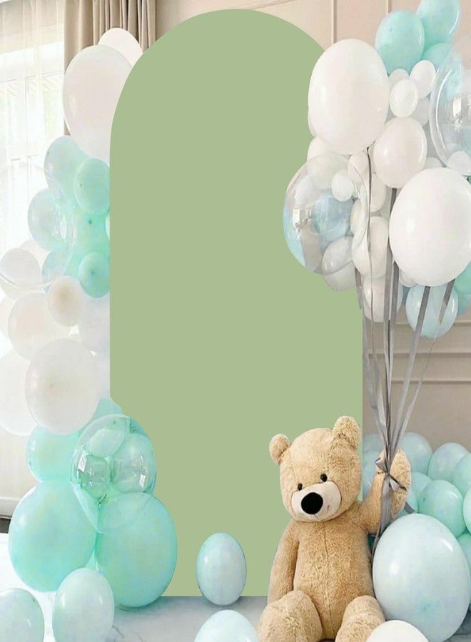 FANPROMS غطاء خلفية قوس أخضر فاتح من FANPROMS، مصنوع من الإسباندكس، غطاء حامل دائري علوي 4 × 7.2 قدم، مناسب لحفلات الزفاف، غطاء خلفية قوس Chiara، ديكور لحفلات استقبال المولود الجديد، أغطية حوامل أقواس مرنة للمآدب - Image 4