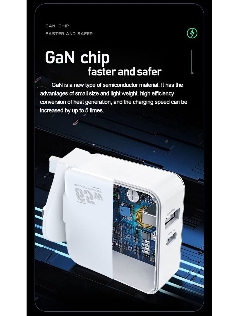 لينكبين شاحن سريع PD 65W GaN مع منفذ USB-A 1 من النوع C ومحول المملكة المتحدة - Image 2