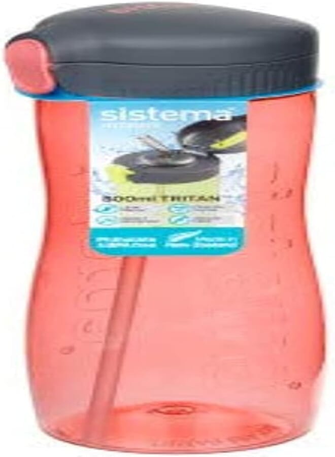 Sistema 800ml Tritan Quick Flip Bottle Pink