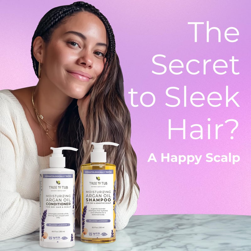 Tree to Tub Gentle Argan Oil Shampoo & Conditioner by Tree to Tubâ€”pH 5.5 Balanced Moisturizing Duo with Wild Soapberry & Organic Moroccan Oil - Nourishes Dry Hair & Very Sensitive Scalp, Sulfate Free (2 Pack) - Image 2