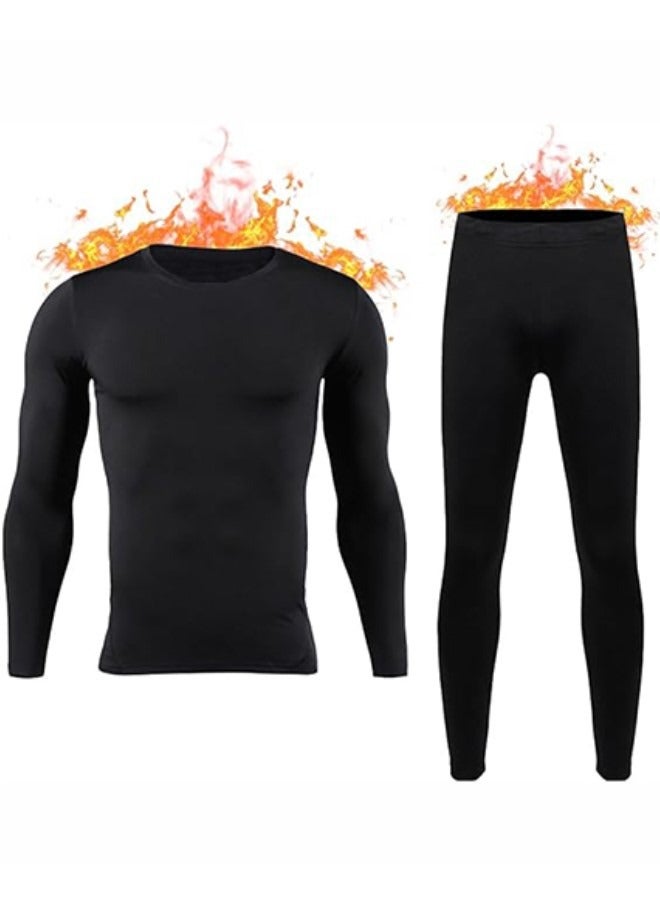 رات سو مجموعة ملابس داخلية حرارية للرجال مكونة من بلوزة وسروال داخلي طويل من الصوف المقاوم للعرق وطبقة أساسية حرارية سريعة الجفاف - Image 1