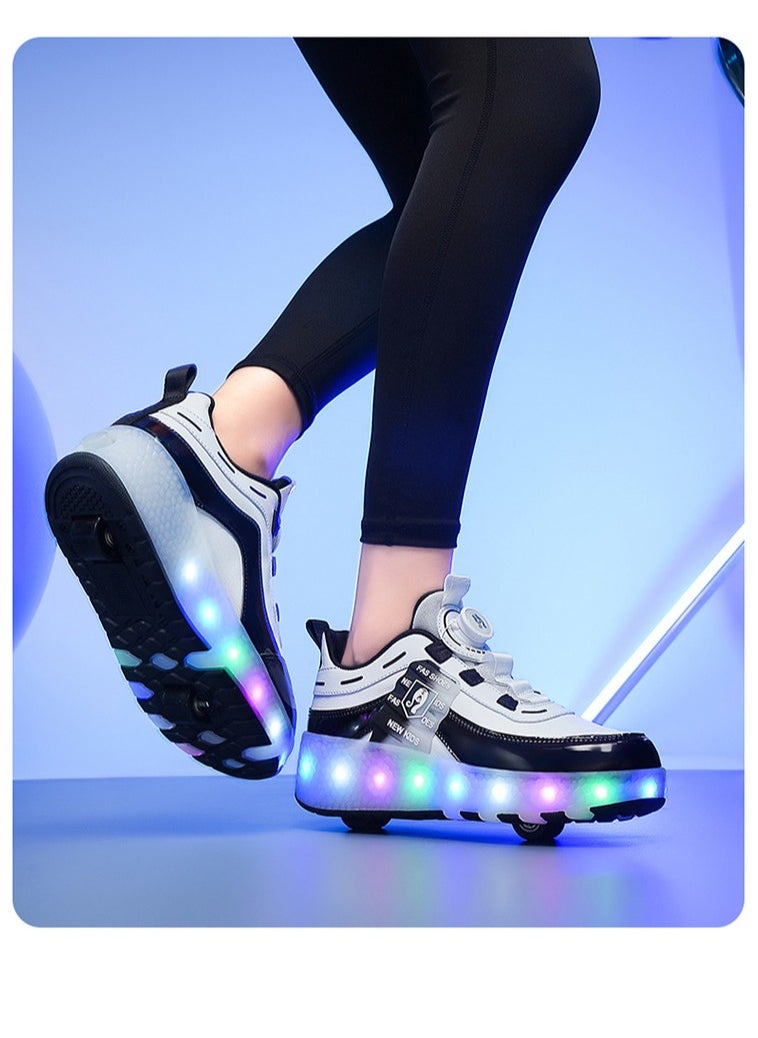 Generic Kid Roller Skates Shoes,Kid Skateboarding Shoes,LED Light Up Shoes,USB Rechargealbe Shoes,Outdoor Slip Skates Shoes,Sneakers for Beginners Gift  - Image 5