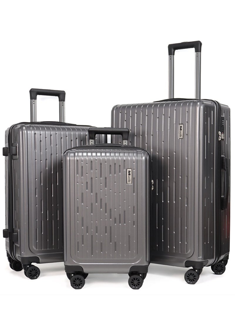 MIAZIB 3 Piece PC Spinner Luggage Trolley Bag Set 20/24/28 Inch Travel Trolley Suitcase Set of 3 Pcs Hard Side Luggage Bag Travel Bag Black  - Image 1