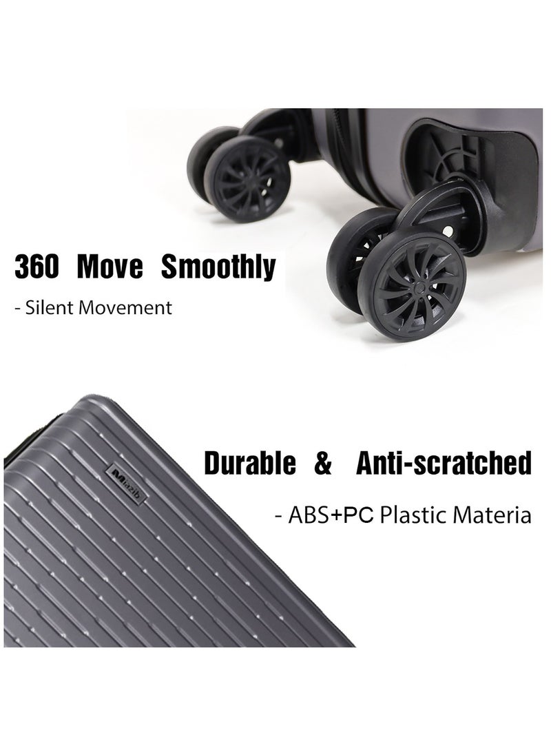 MIAZIB 3 Piece PC Spinner Luggage Trolley Bag Set 20/24/28 Inch Travel Trolley Suitcase Set of 3 Pcs Hard Side Luggage Bag Travel Bag Black  - Image 4