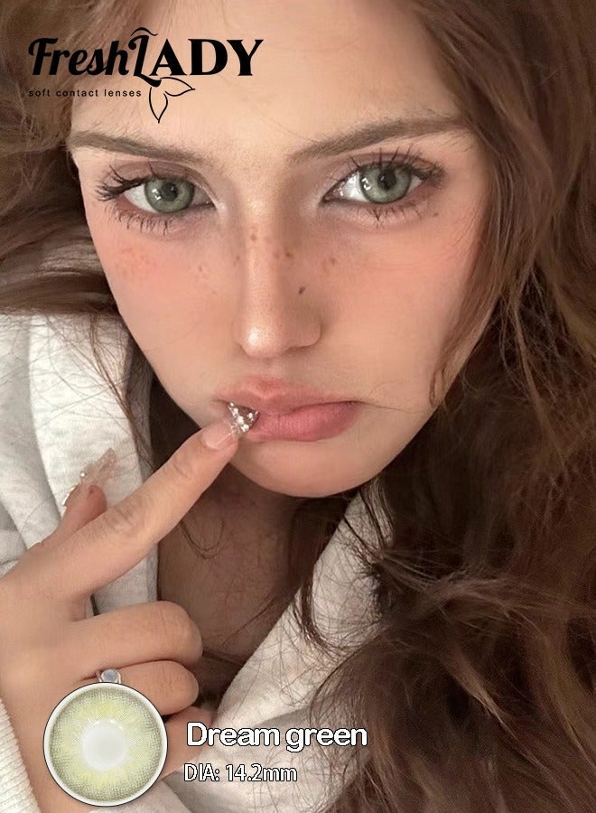 سيدة جديدة عدسات لاصقة ملونة خضراء من فريش ليدي للاستخدام السنوي - Image 5