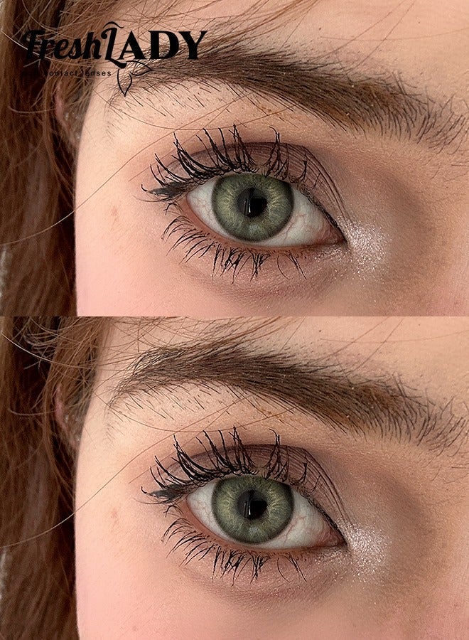 Freshlady Dream Green Colored Contact Lenses 14.20mm Yearly – Natural Green Eye Look, Soft Comfortable Contacts for Daily Wear, Makeup & Party - Image 4