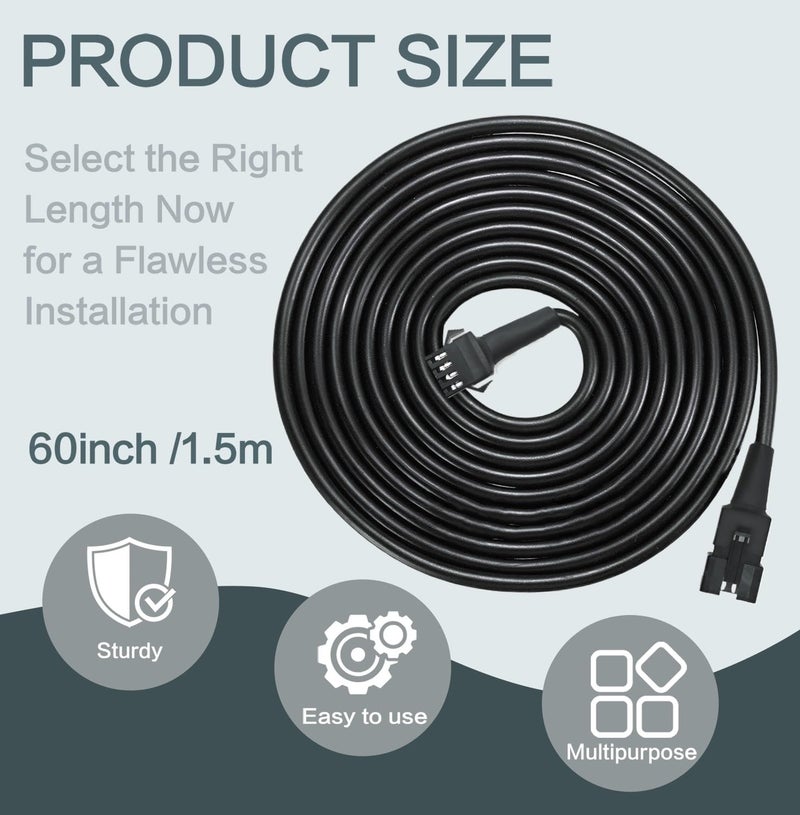 LAZZPPO 12 Pcs 4 Pin 60 inch LED Rock Light Extension Cable, Rock Light Extension Wire 4 Pin RGB Connector with High-Purity Copper & PVC Insulation for Motorcycle, ATV, Car,Trucks, RV & Neon Strip - Image 3