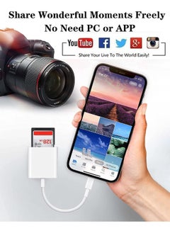 FLOWING SD Card Reader for iPhone/iPad, Micro SD Card Reader with Dual Slots Compatible with iPhone  - Image 2