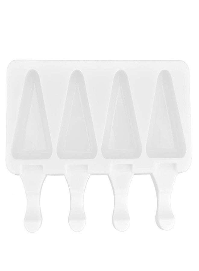 HAOHIZE Popsicle Silicone Modle Set, Ice Cream Modle, Multi Grid Silicone Ice Bar Modle for Homemade Ice Lolly Ice Cream Ice Candy Cake Pop Maker Modle (4 triangle) - Image 5