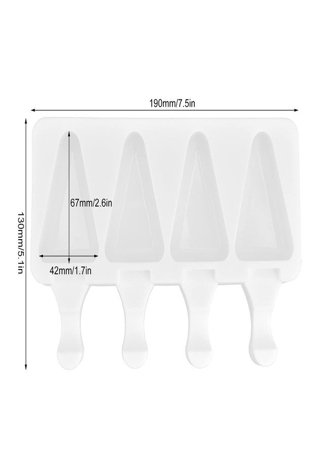 HAOHIZE Popsicle Silicone Modle Set, Ice Cream Modle, Multi Grid Silicone Ice Bar Modle for Homemade Ice Lolly Ice Cream Ice Candy Cake Pop Maker Modle (4 triangle) - Image 2