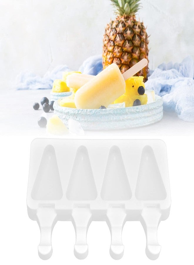 HAOHIZE Popsicle Silicone Modle Set, Ice Cream Modle, Multi Grid Silicone Ice Bar Modle for Homemade Ice Lolly Ice Cream Ice Candy Cake Pop Maker Modle (4 triangle) - Image 1