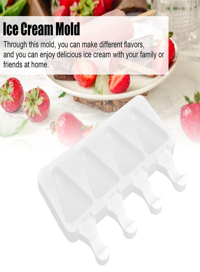 HAOHIZE Popsicle Silicone Modle Set, Ice Cream Modle, Multi Grid Silicone Ice Bar Modle for Homemade Ice Lolly Ice Cream Ice Candy Cake Pop Maker Modle (4 triangle) - Image 3