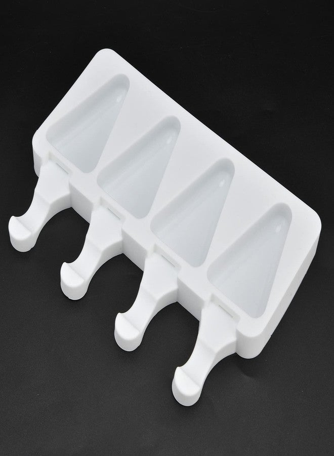 HAOHIZE Popsicle Silicone Modle Set, Ice Cream Modle, Multi Grid Silicone Ice Bar Modle for Homemade Ice Lolly Ice Cream Ice Candy Cake Pop Maker Modle (4 triangle) - Image 4