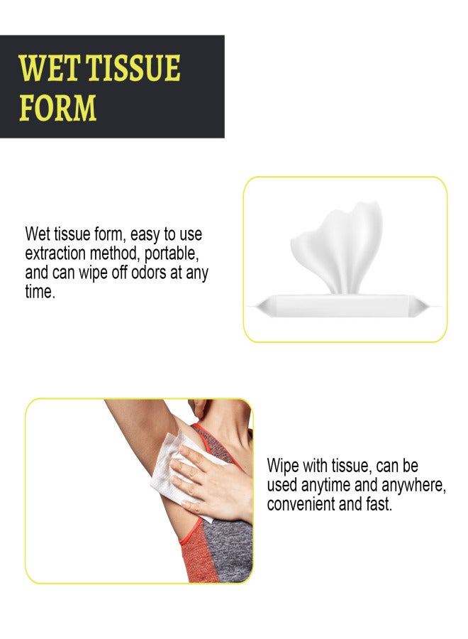 مناديل مزيلة للعرق - تحكم في الرائحة لمدة 24 ساعة - ألومنيوم، بيكربونات الصوديوم، آمنة على البشرة - 10 مناديل - Image 2