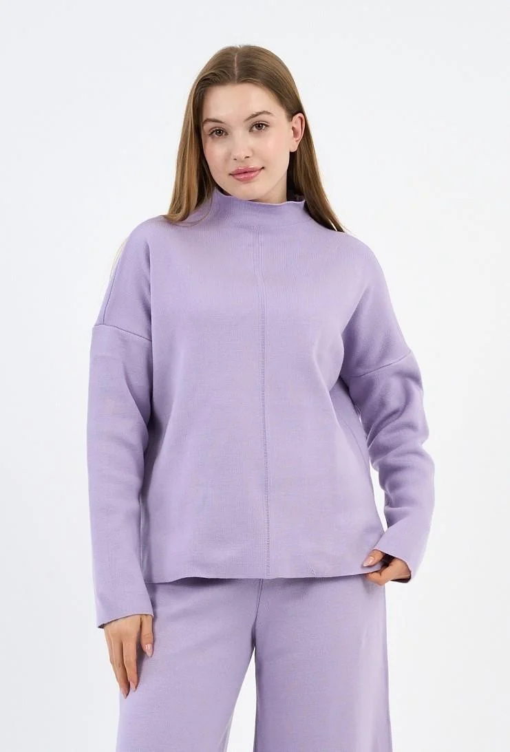 Alexander Gardi Half Turtleneck Side Slit Knit Sweater (A90944-S-UST)