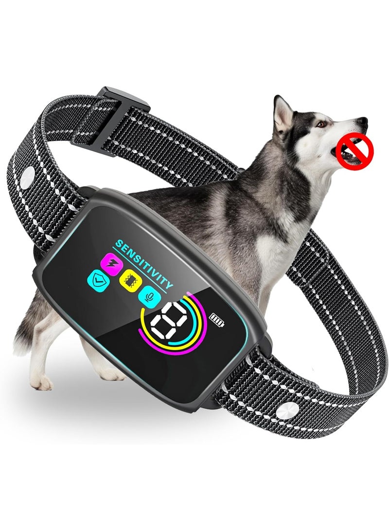 Dog Bark Collar, Rechargeable Anti Bark Dog Collar with 8 Adjustable Sensitivity, Beep Vibration Training Collar for Large Medium Small Dogs, IP67 Waterproof Auto Protection Mode (Black) - Image 1