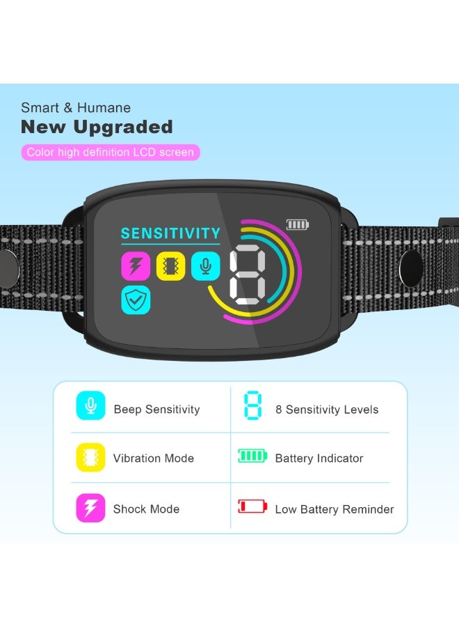 Dog Bark Collar, Rechargeable Anti Bark Dog Collar with 8 Adjustable Sensitivity, Beep Vibration Training Collar for Large Medium Small Dogs, IP67 Waterproof Auto Protection Mode (Black) - Image 3