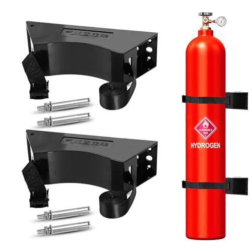 Zhichen star 2PCS Propane Tank Holder, Gas Cylinder Holder, Propane Tank Mount， ABS Gas Cylinder Holder with Screws and Safety Chain Supported 4"-12" , for mounting Various Gas cylinders 2(Black) - Image 1