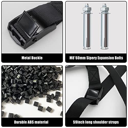 Zhichen star 2PCS Propane Tank Holder, Gas Cylinder Holder, Propane Tank Mount， ABS Gas Cylinder Holder with Screws and Safety Chain Supported 4"-12" , for mounting Various Gas cylinders 2(Black) - Image 5