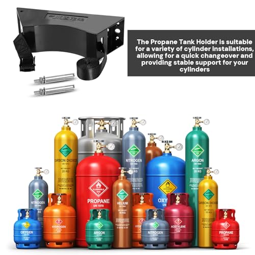 Zhichen star 2PCS Propane Tank Holder, Gas Cylinder Holder, Propane Tank Mount， ABS Gas Cylinder Holder with Screws and Safety Chain Supported 4"-12" , for mounting Various Gas cylinders 2(Black) - Image 4