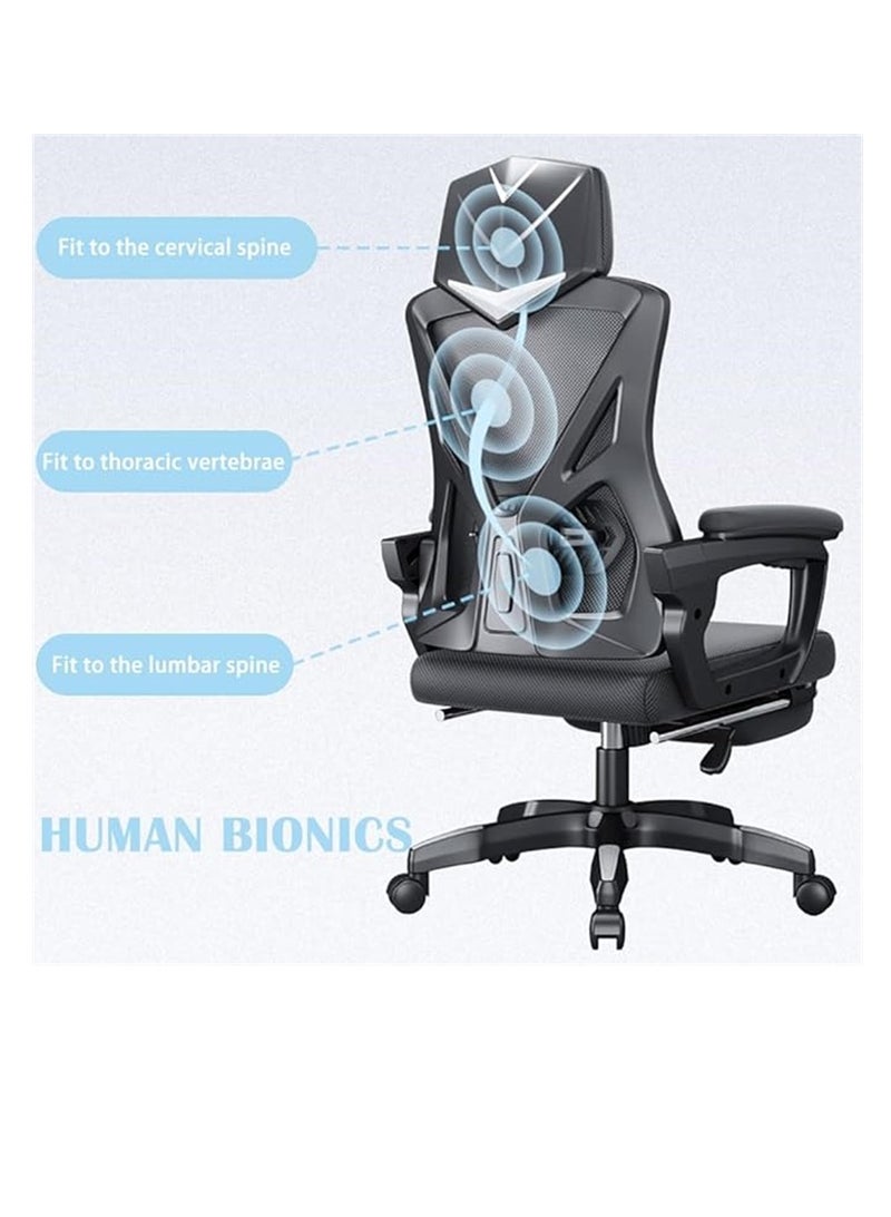 Generic Ergonomic Office Chair Swivel Chair with Lumbar Support, Headrest And 3D Armrest, Height Adjustment and Rocker Function, Back-Friendly Office Chair (Z1-Black)  - Image 3