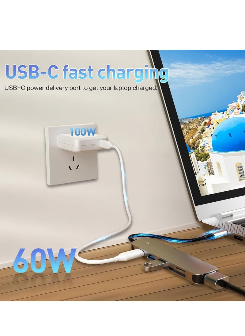 JAJEEK 6-in-1 USB C Hub with USB 3.0, 4K HDMI, USB C PD, SD/TF Card Reader – Compact Docking Station for MacBook Pro, MacBook Air & Type-C Laptops – Fast Charging, High-Resolution Display, Seamless Data Transfer  - Image 5