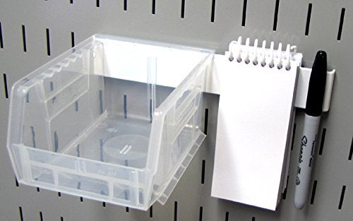 Wall Control 8in Accessory Hanger Tool Holder Bracket Pegboard Accessory for Wall Control Pegboard and Slotted Tool Board - White - Image 5