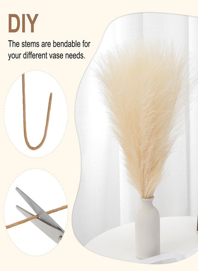 باتيكيل، 24 بوصة، ديكور عشب البامباس، 30 قطعة من عشب البامباس الصناعي المجفف الصغير، مناسب لتزيين المنزل بأسلوب بوهيمي، مزهرية، طاولات حفلات الزفاف، قطع مركزية، جدار، مكتب، بيج - Image 3