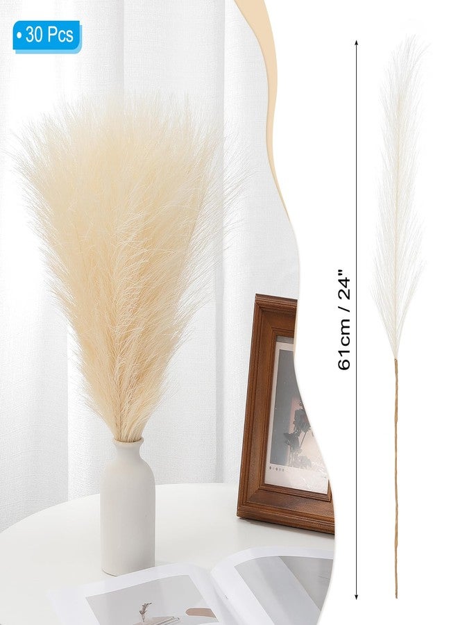 باتيكيل، 24 بوصة، ديكور عشب البامباس، 30 قطعة من عشب البامباس الصناعي المجفف الصغير، مناسب لتزيين المنزل بأسلوب بوهيمي، مزهرية، طاولات حفلات الزفاف، قطع مركزية، جدار، مكتب، بيج - Image 2