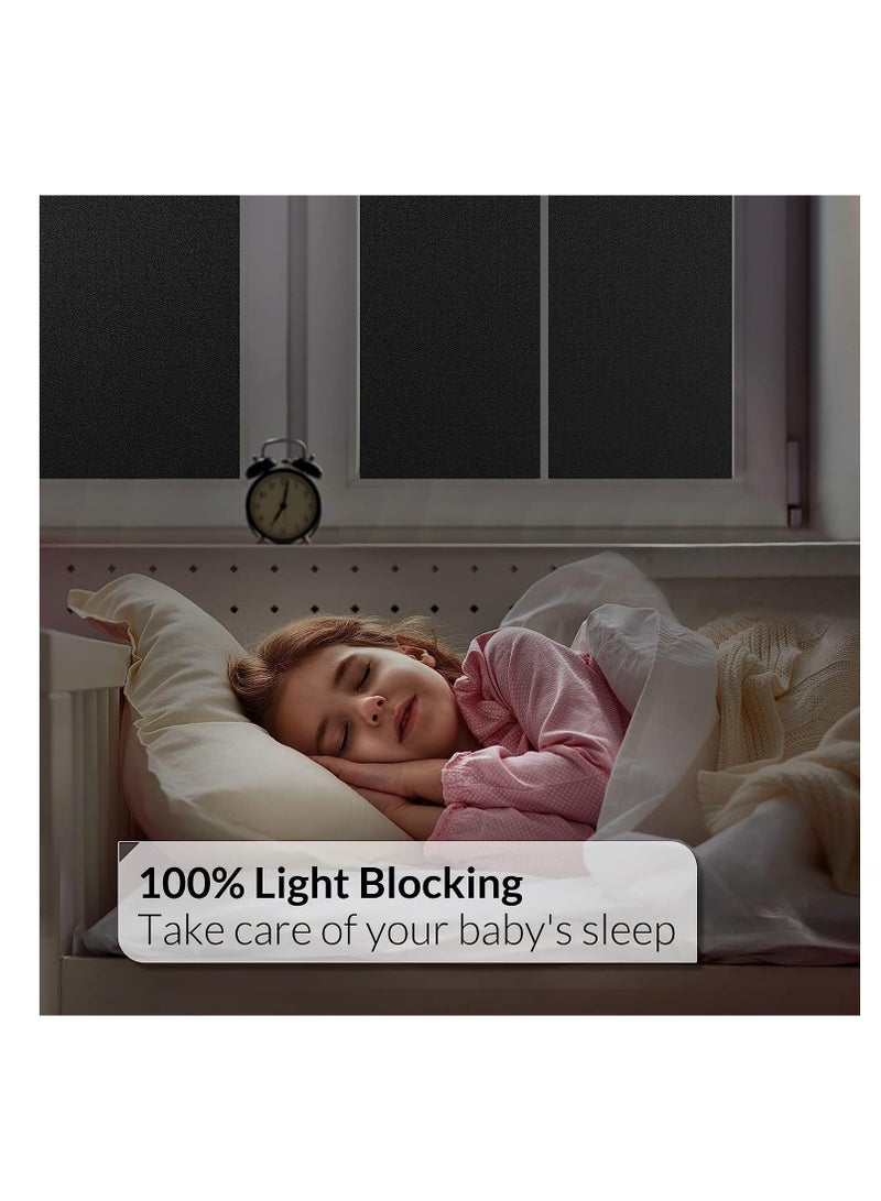 HOMESTAR Blackout Window Film Removable Privacy Dark Tint Decorative Films No Glue Self Static Cling Sticker Cover Light Blocking for Bathroom Living Bedroom Kitchen 45W 200L Centime - Image 5