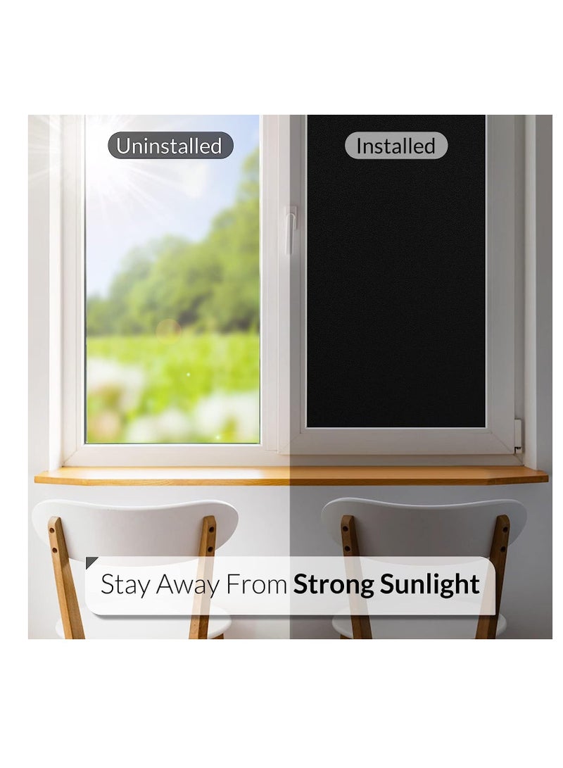 HOMESTAR Blackout Window Film Removable Privacy Dark Tint Decorative Films No Glue Self Static Cling Sticker Cover Light Blocking for Bathroom Living Bedroom Kitchen 45W 200L Centime - Image 4
