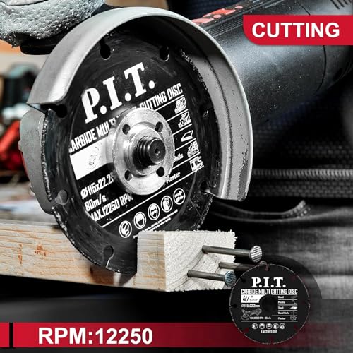 PIT P.I.T. 3-in-1 Set 4 1/2 Inch Cut Off Wheel for Wood/Metal/Marble/Plastic-4 1/2 Metal Cutting Blade for 7/8 Inch Arbor Angle Grinder, Cutting Disc 4.5 Inch - 115 mm (3PCS) - Image 4