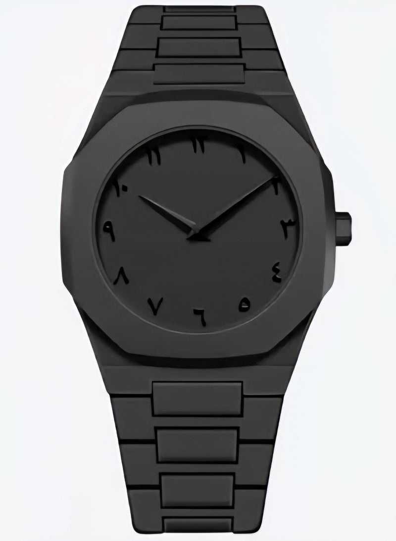 AURA BLACK Minimalist Analog Watch with Arabic Numerals – Ultra-Lightweight and Modern Unisex Timepiece – Sleek Black Dial with Clear Arabic Numbers – Comfortable Daily Wear Watch – Elegant, Timeless Design for Men & Women – Trending Fashion Accessory - Image 1